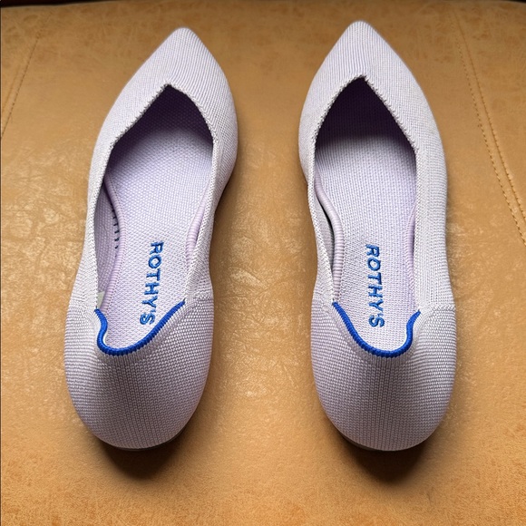 ROTHY’S THE POINT KNIT POINTED TOE FLATS LAVENDER PASTEL PURPLE SIZE 8.5 - Picture 5 of 8